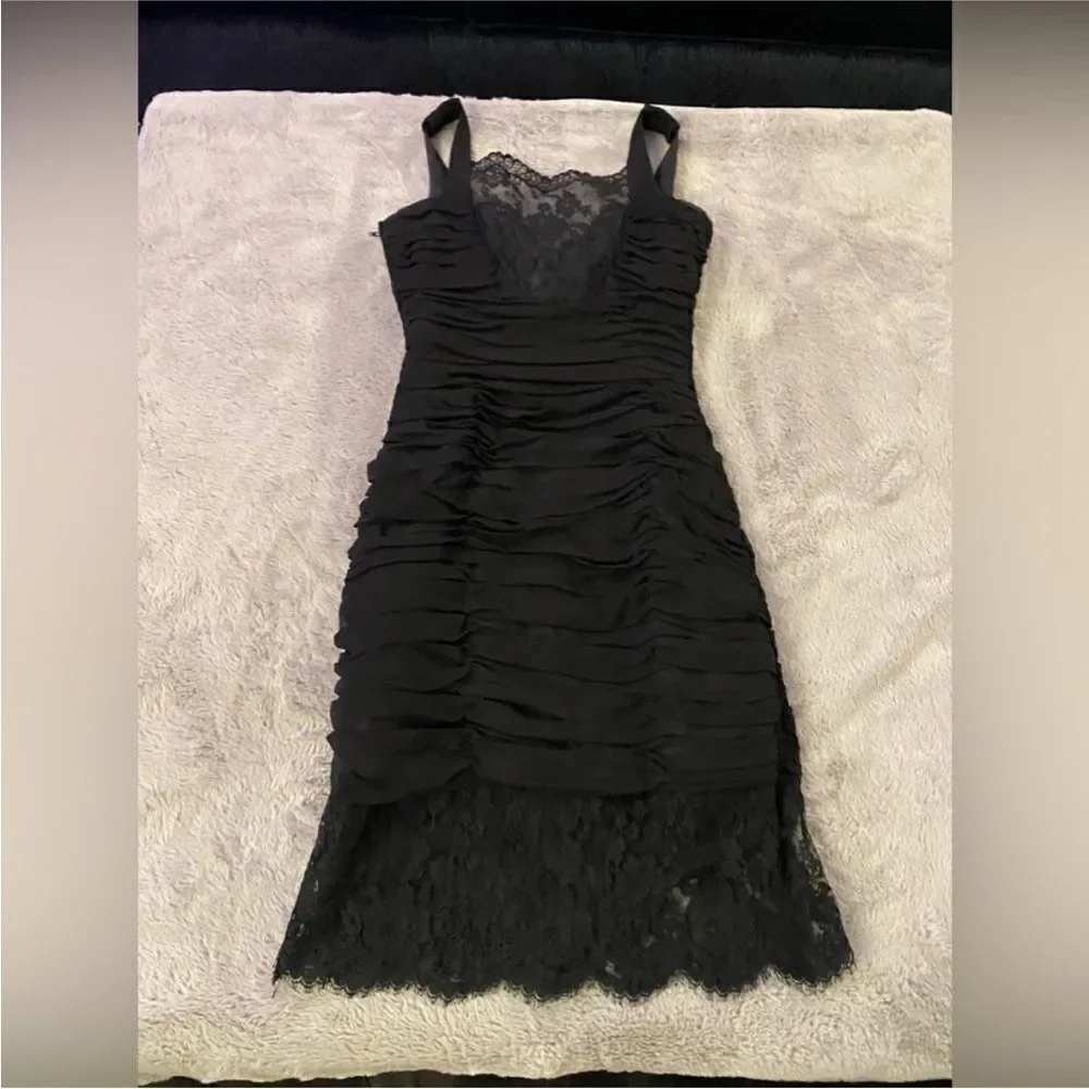 Rentillo Elegant Black Lace Dress, US4